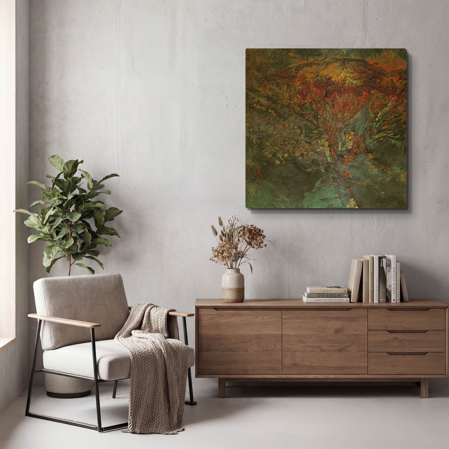 'Earth As Art Cubism Landsat Style' By NASA Earth As Art Gold Metal Wall Art