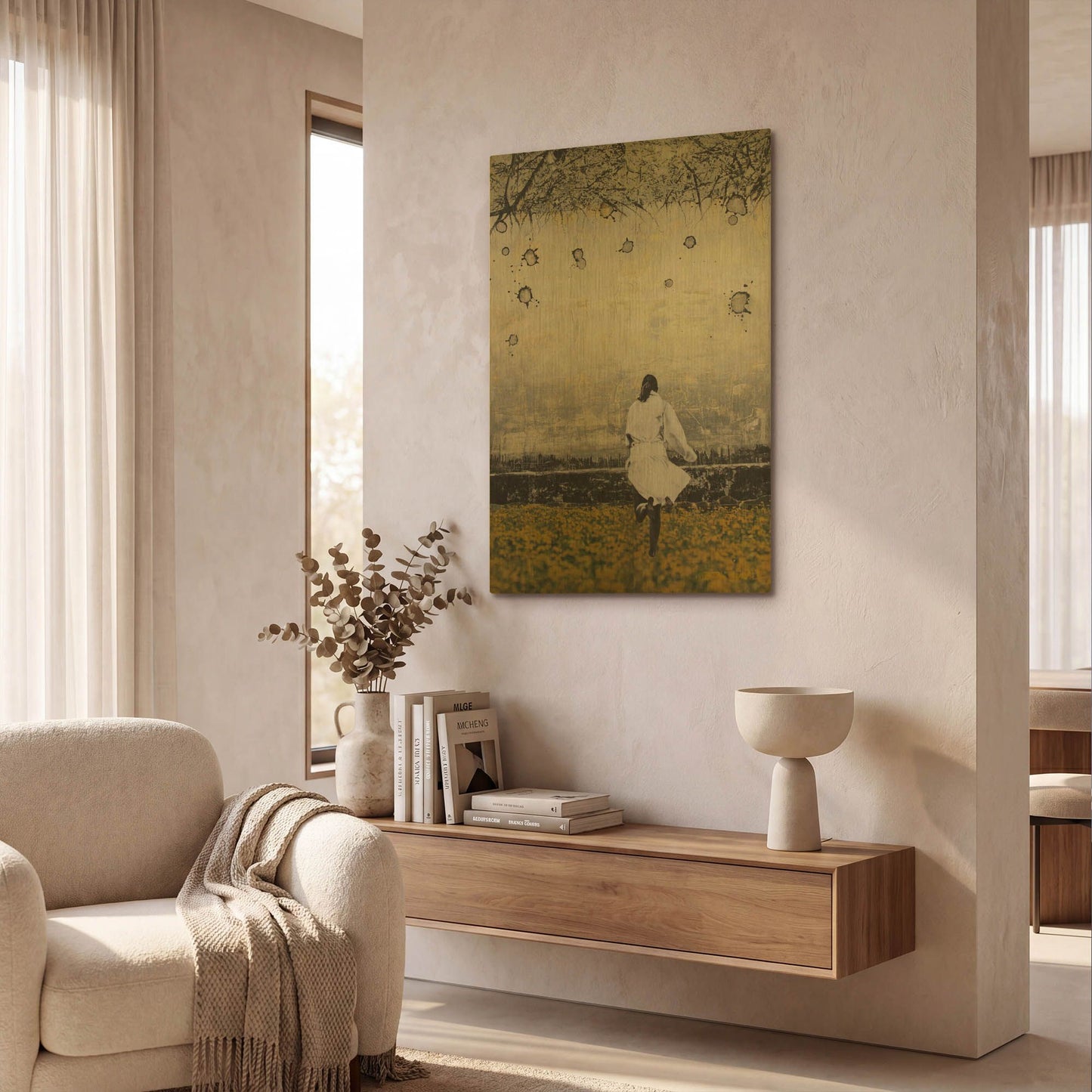 'Awakening Landscape' By DB Waterman Gold Metal Wall Art