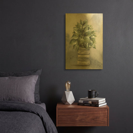 'Pathos in Pottery' By Julie Norkus Gold Metal Wall Art