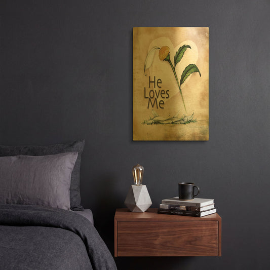 'He Loves Me' By Ed Wargo Gold Metal Wall Art