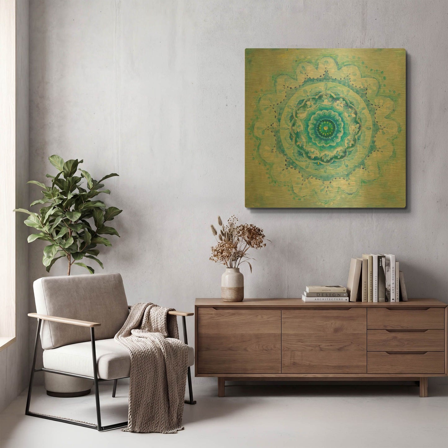 'Coastal Mandala' By Danhui Nai Gold Metal Wall Art