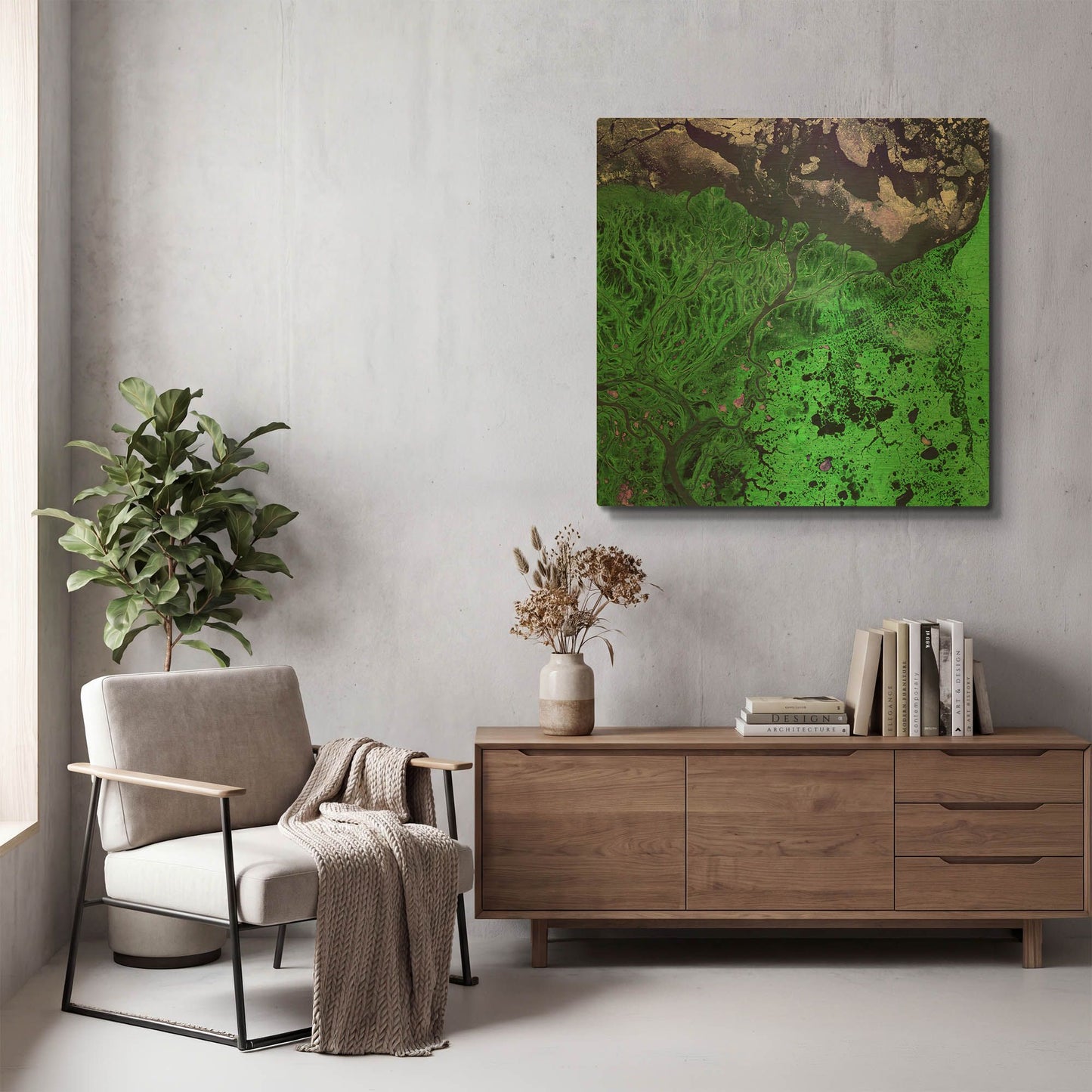 'Earth As Art Yukon Delta' By NASA Earth As Art Gold Metal Wall Art