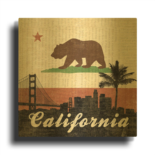 'California' By Moira Hershey Gold Metal Wall Art