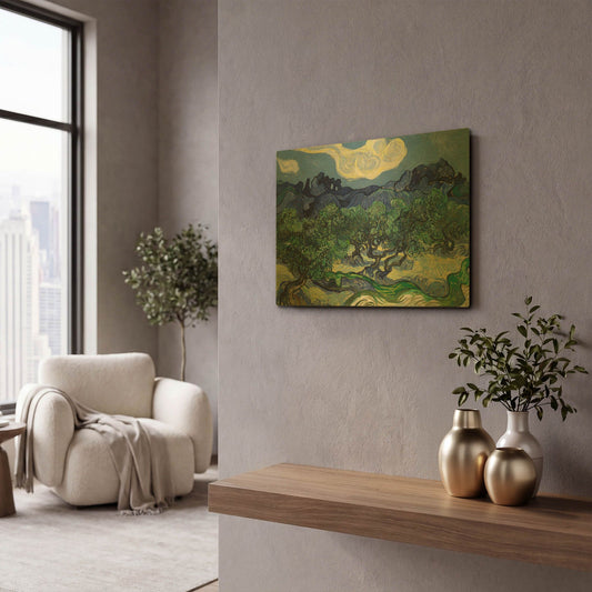 'The Olive Trees' By Vincent Van Gogh Gold Metal Wall Art