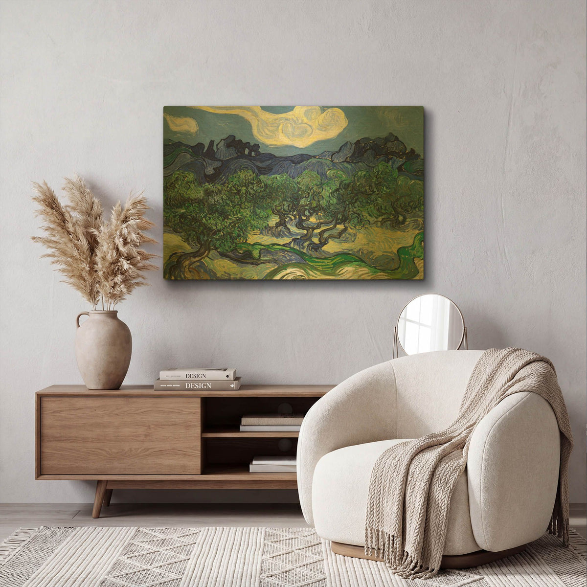 'The Olive Trees' By Vincent Van Gogh Gold Metal Wall Art