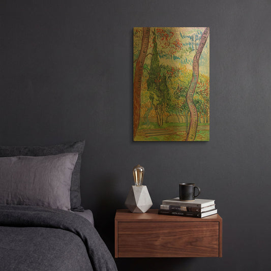 'Parc De L' By Vincent Van Gogh Gold Metal Wall Art