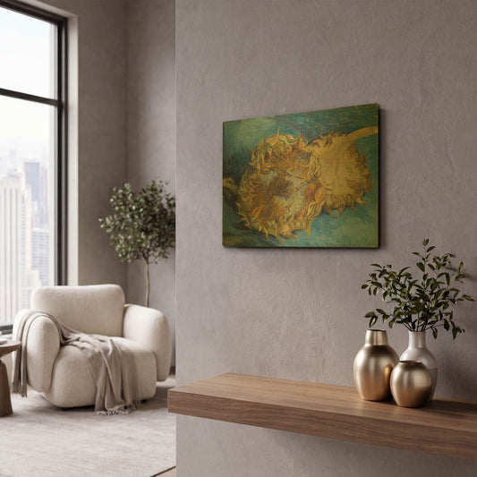'Sunflowers 1887' By Vincent Van Gogh Gold Metal Wall Art