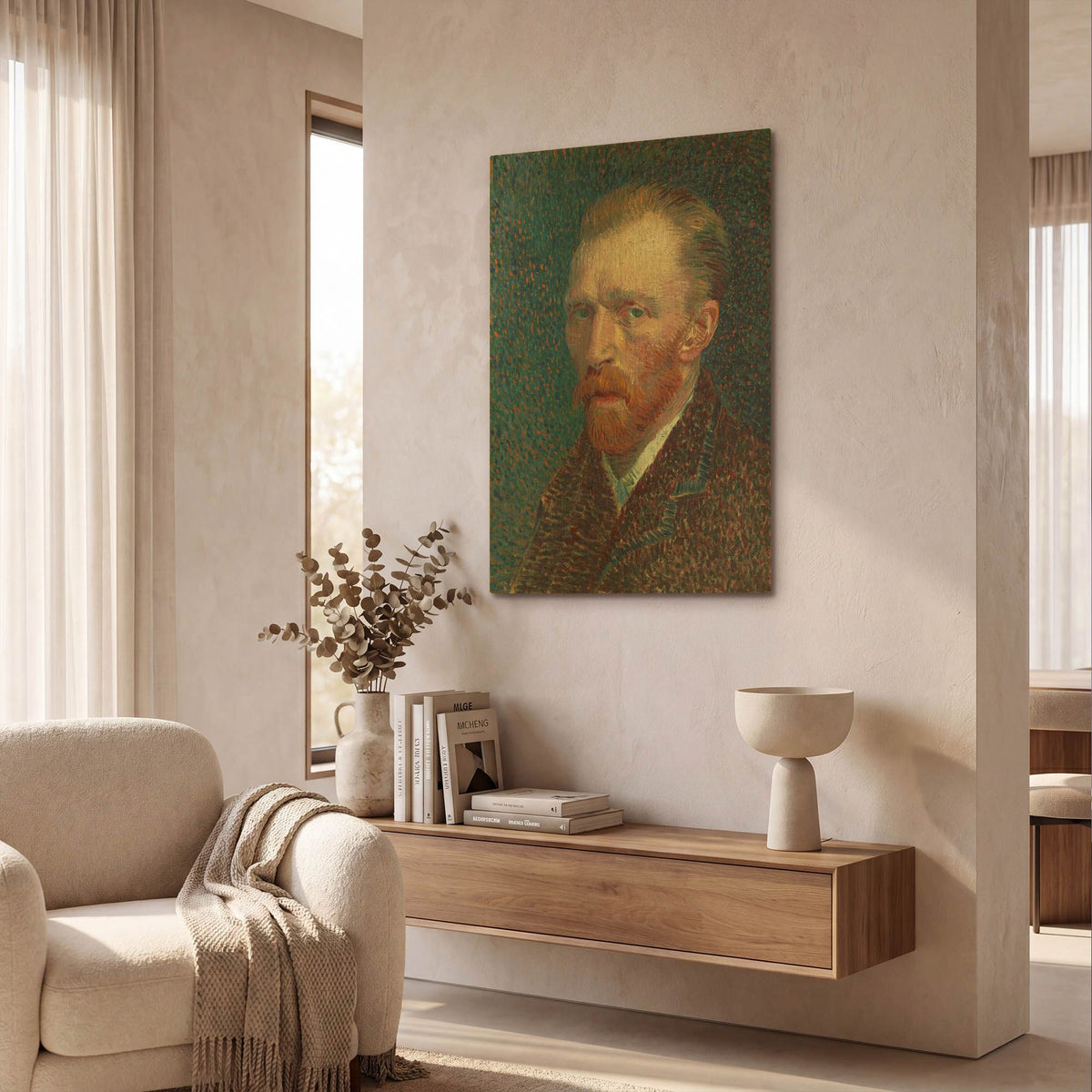 'Self-Portrait 1887' By Vincent Van Gogh Gold Metal Wall Art