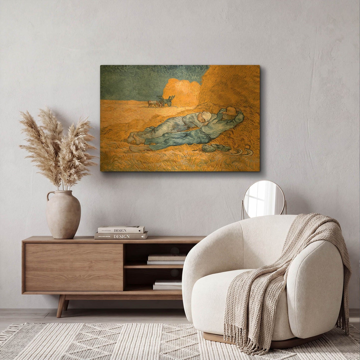 'Noon, Rest From Work' By Vincent Van Gogh Gold Metal Wall Art