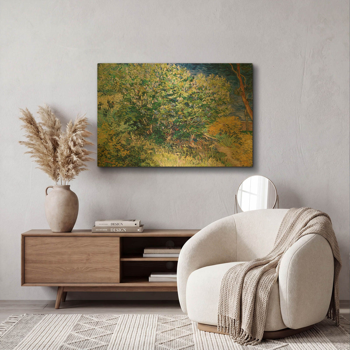 'Lilac Bush' By Vincent Van Gogh Gold Metal Wall Art