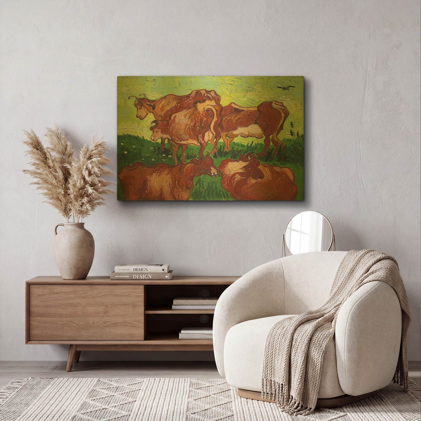 'Cows' By Vincent Van Gogh Gold Metal Wall Art
