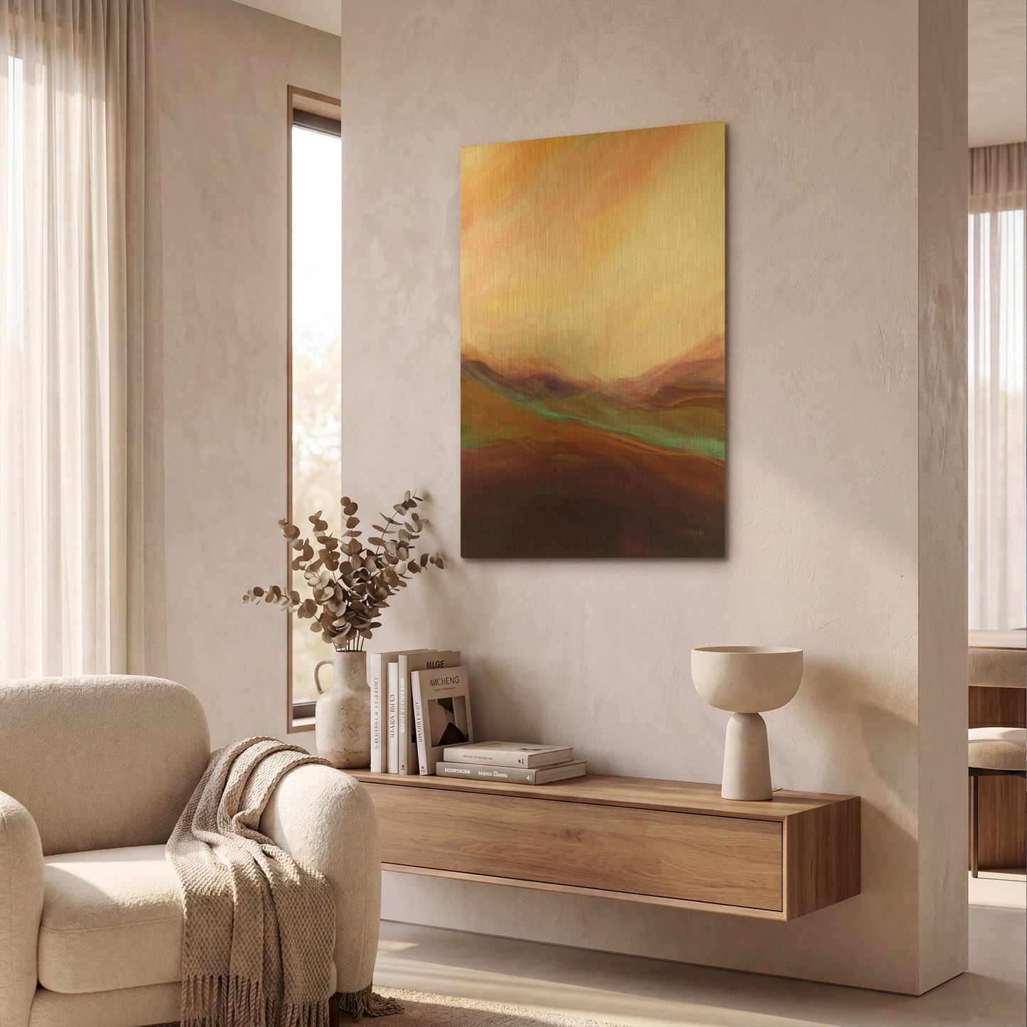 'The Dunes' By Jan Griggs Gold Metal Wall Art