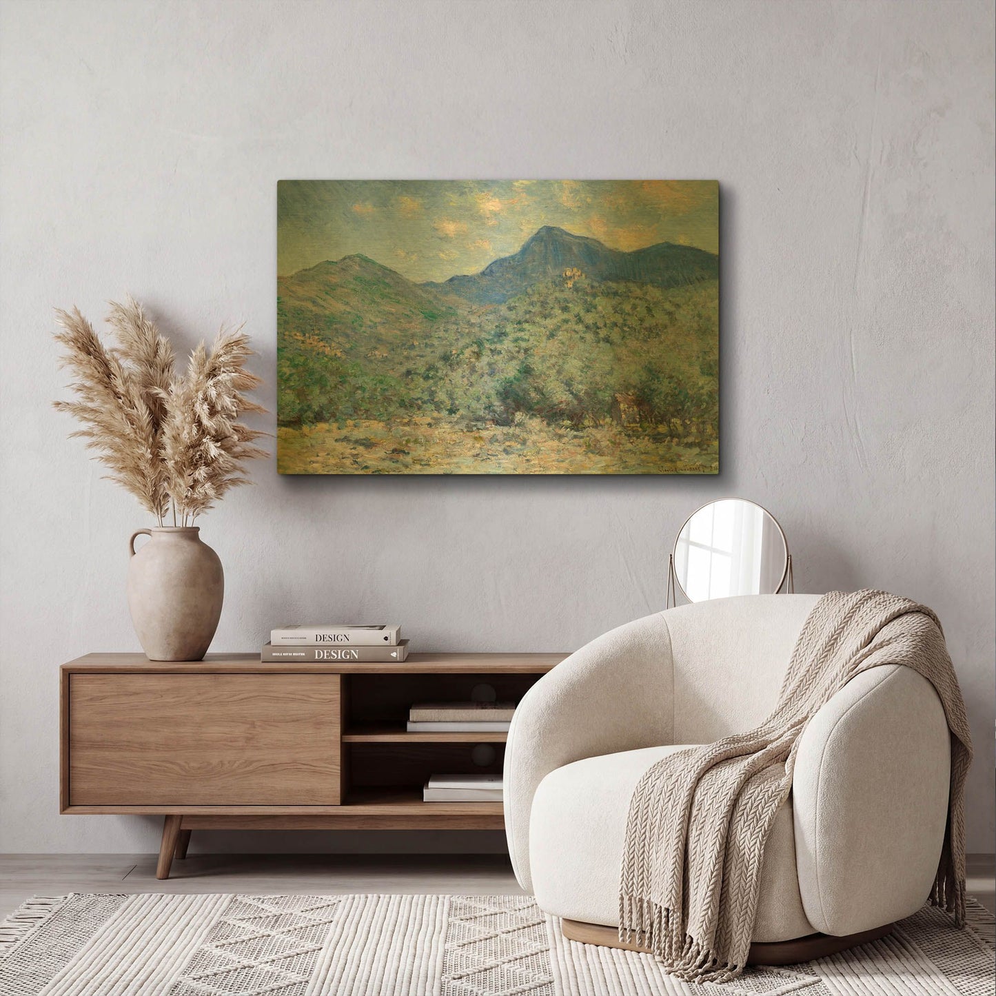 'Valle Buona, Near Bordighera' By Claude Monet Gold Metal Wall Art