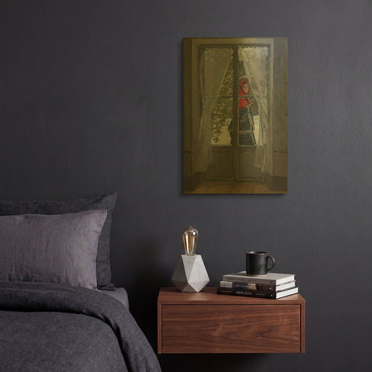 'The Red Kerchief' By Claude Monet Gold Metal Wall Art
