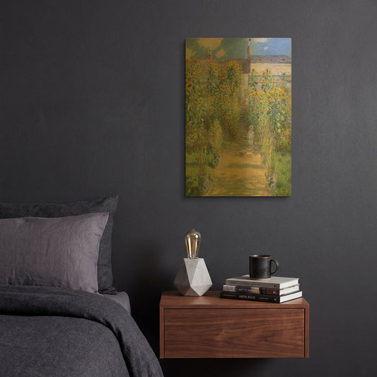 'The Artist’s Garden At Vétheuil' By Claude Monet Gold Metal Wall Art