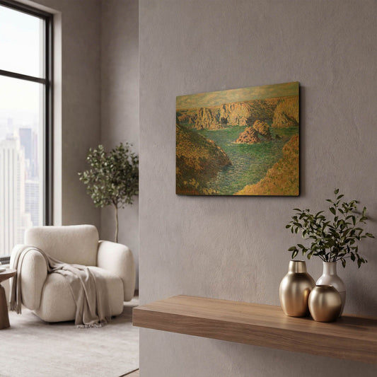 'Port-Domois, Belle-Isle' By Claude Monet Gold Metal Wall Art
