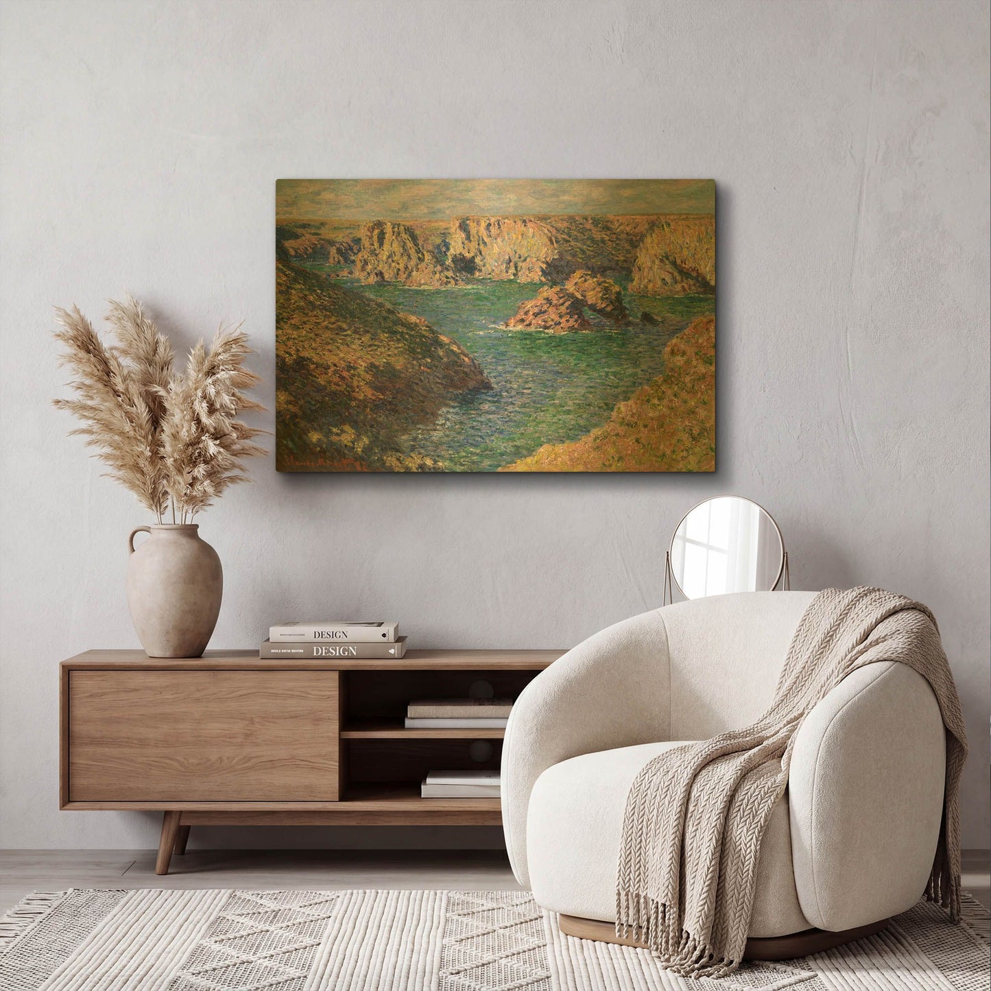 'Port-Domois, Belle-Isle' By Claude Monet Gold Metal Wall Art