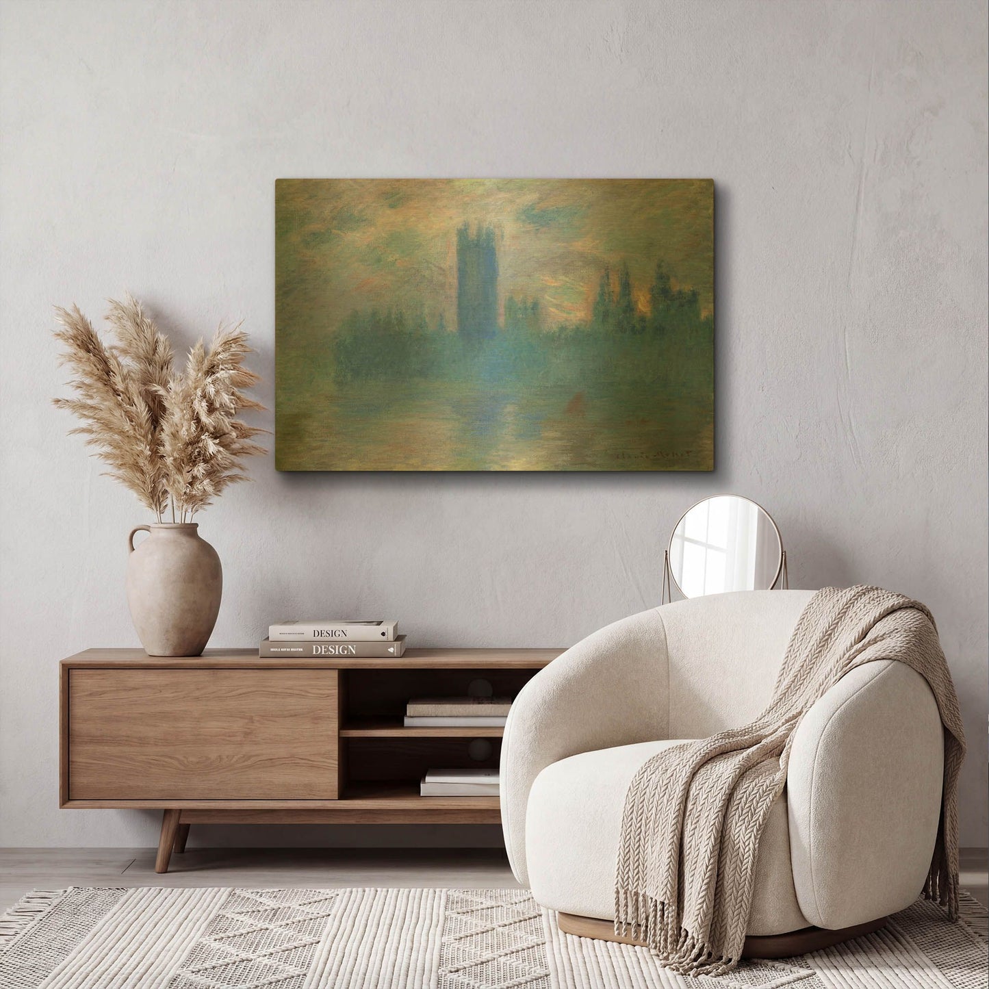 'Houses Of Parliament, London' By Claude Monet Gold Metal Wall Art
