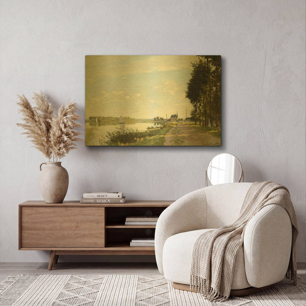 'Argenteuil' By Claude Monet Gold Metal Wall Art