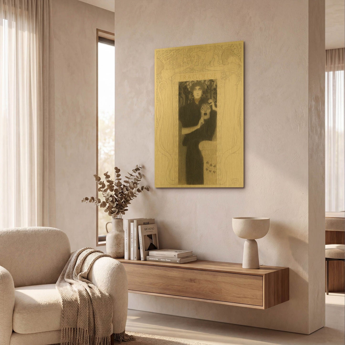 'Tragodie' By Gustav Klimt Gold Metal Wall Art
