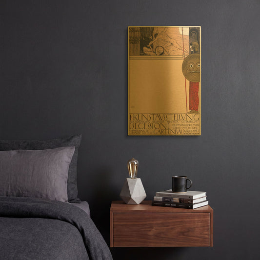 'Plakat der 1. Ausstellung der Secession' By Gustav Klimt Gold Metal Wall Art