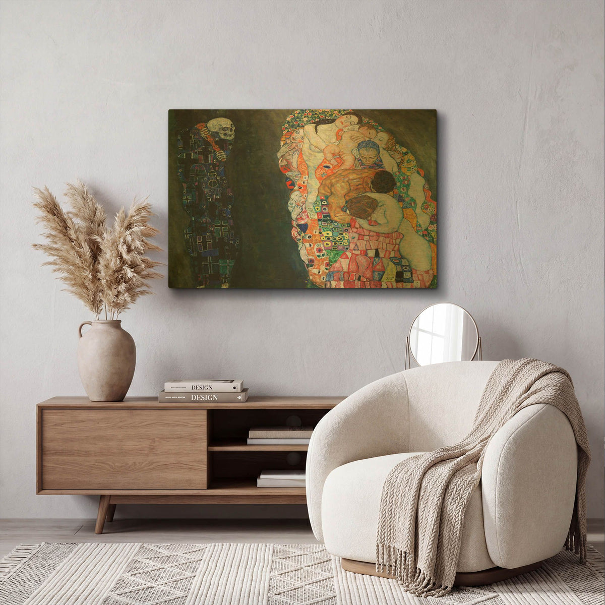 'Death and Life' By Gustav Klimt Gold Metal Wall Art