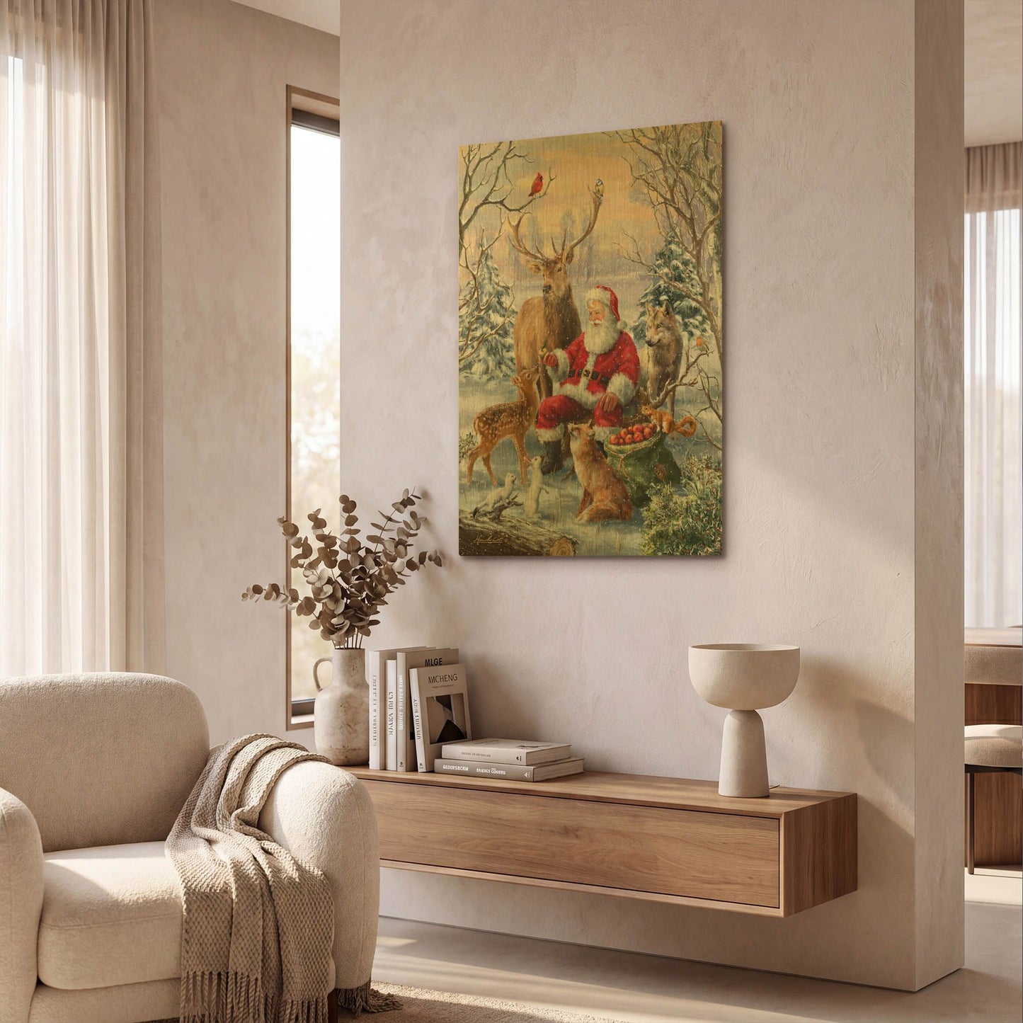 'Winter Gathering' By Ali Corti Gold Metal Wall Art