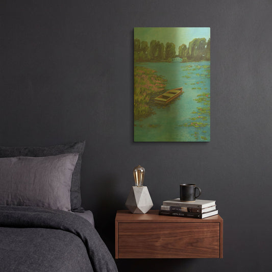 'Boat Pond' By JD Gold Metal Wall Art