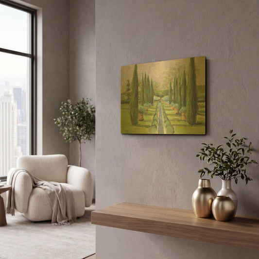 'Garden Path' By JD Gold Metal Wall Art