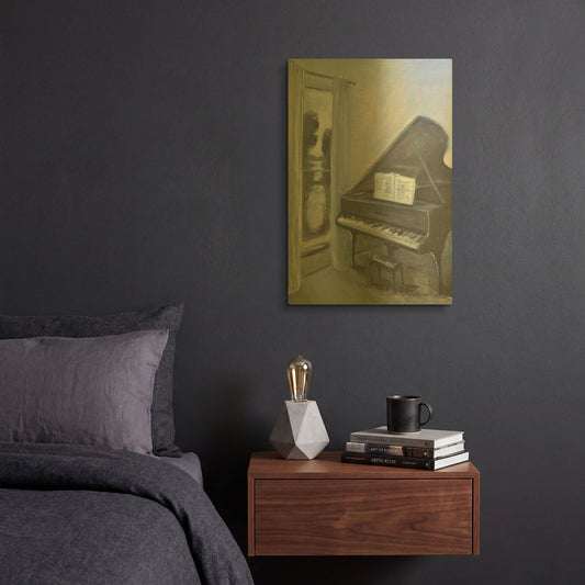 'Piano With A View' By JD Gold Metal Wall Art