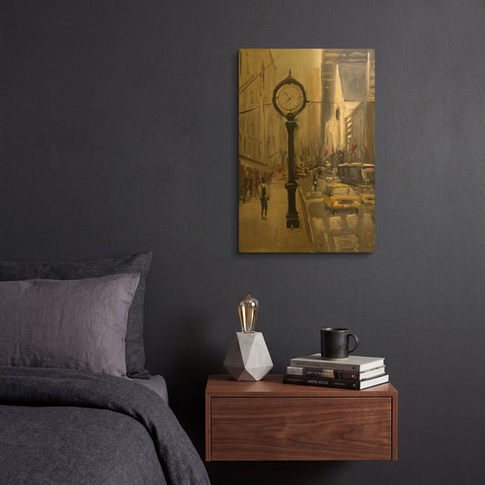 'City Time' By JD Gold Metal Wall Art
