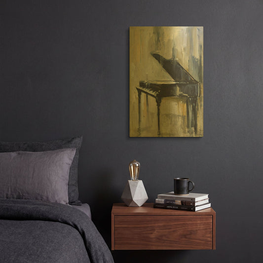 'Piano Gold Jpg' By JD Gold Metal Wall Art