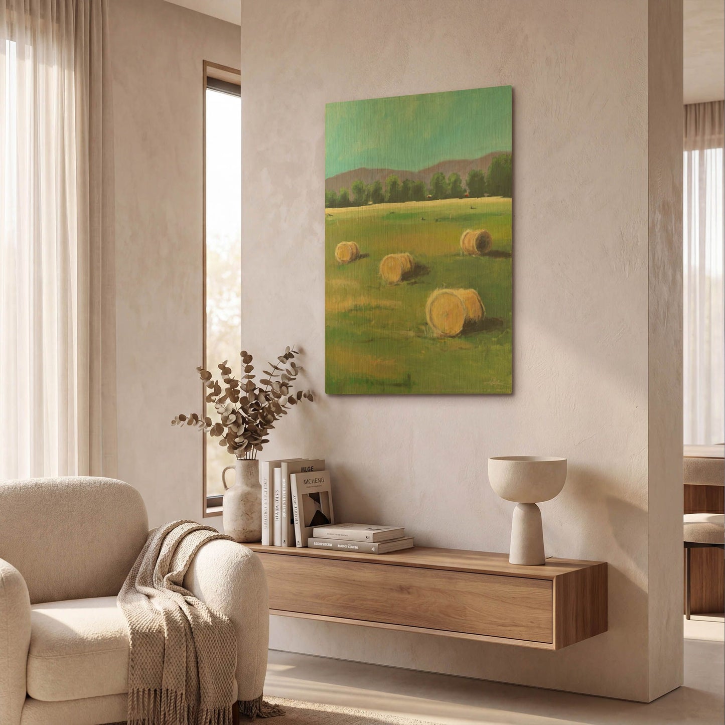 'Hay Rolls' By JD Gold Metal Wall Art