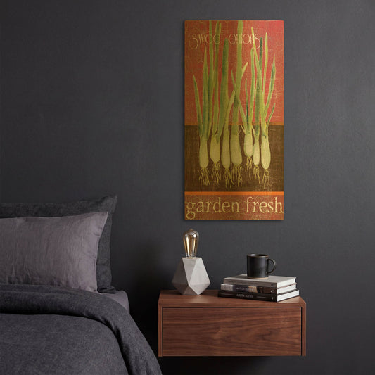 'Green Onions' By JD Gold Metal Wall Art