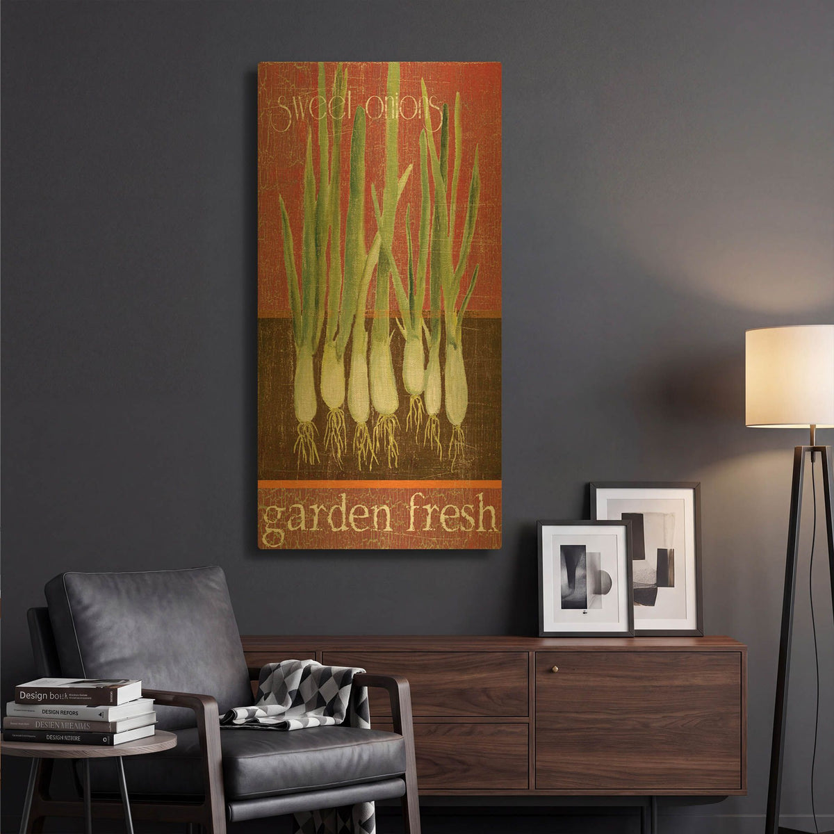 'Green Onions' By JD Gold Metal Wall Art