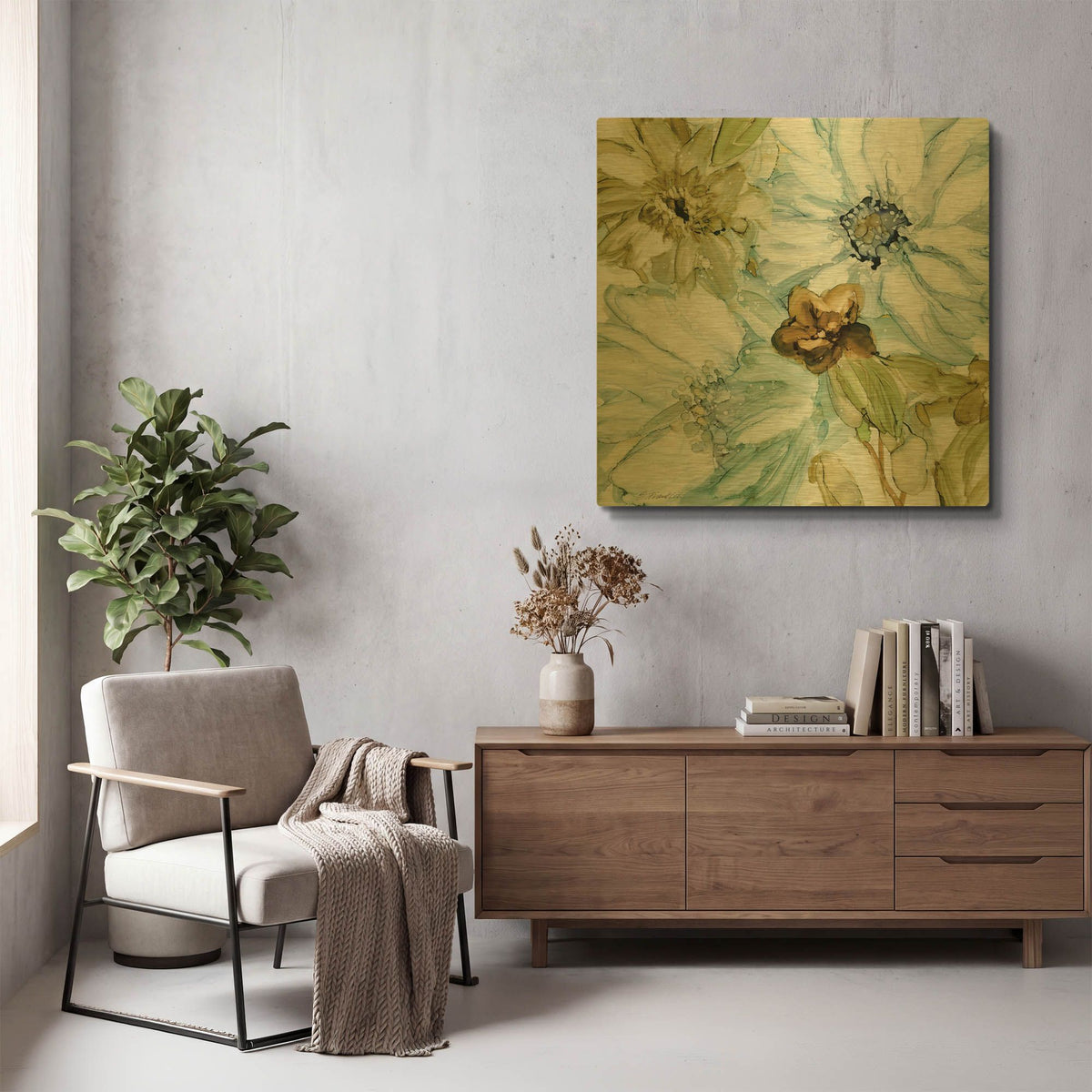 'Seaglass Garden 1' By JD Gold Metal Wall Art