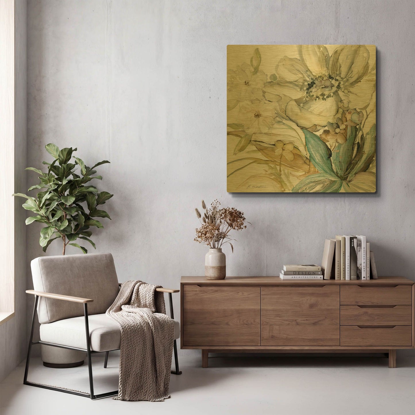 'Seaglass Garden 2' By JD Gold Metal Wall Art