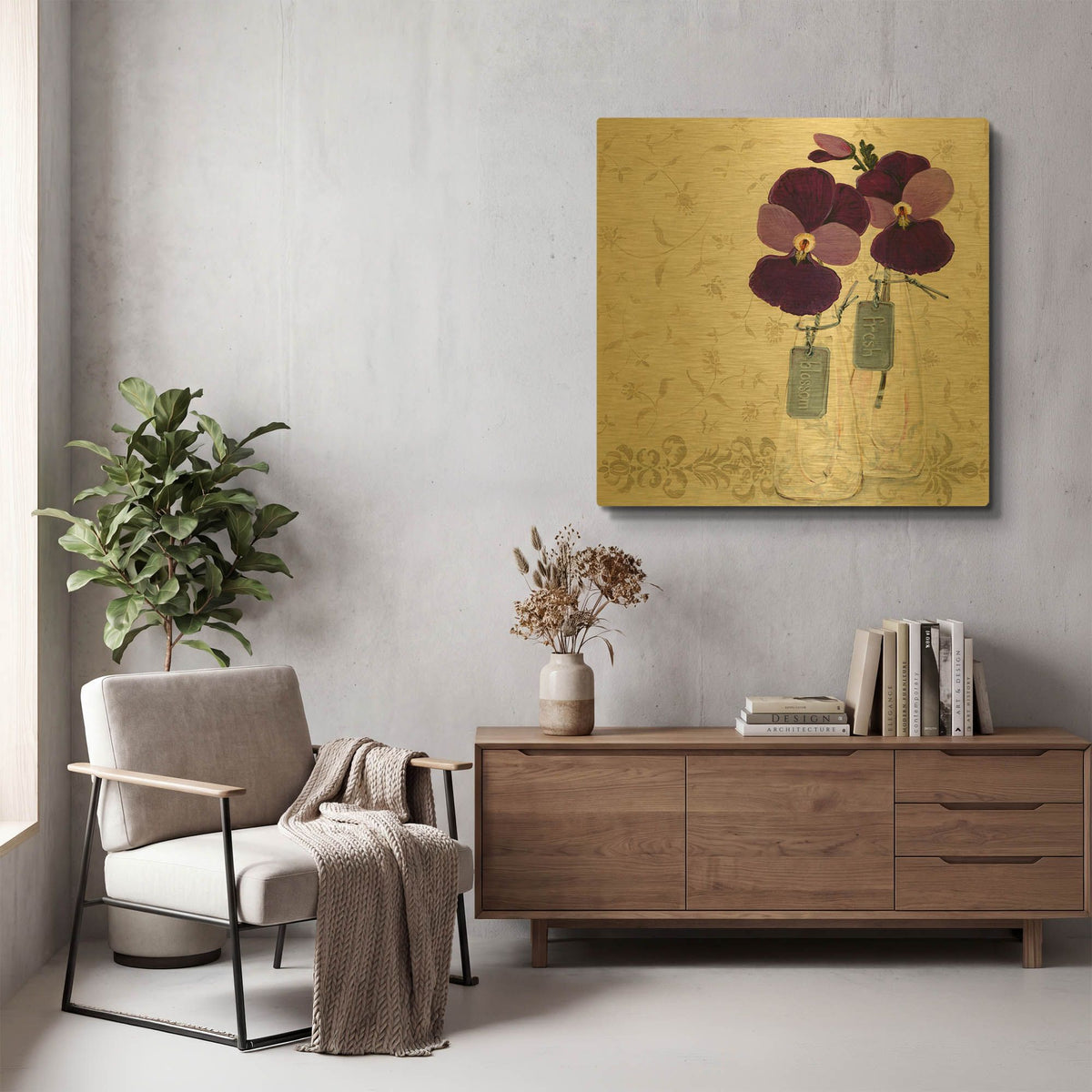 'Inspired Purple' By JD Gold Metal Wall Art