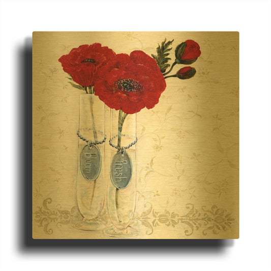 'Inspired Red' By JD Gold Metal Wall Art