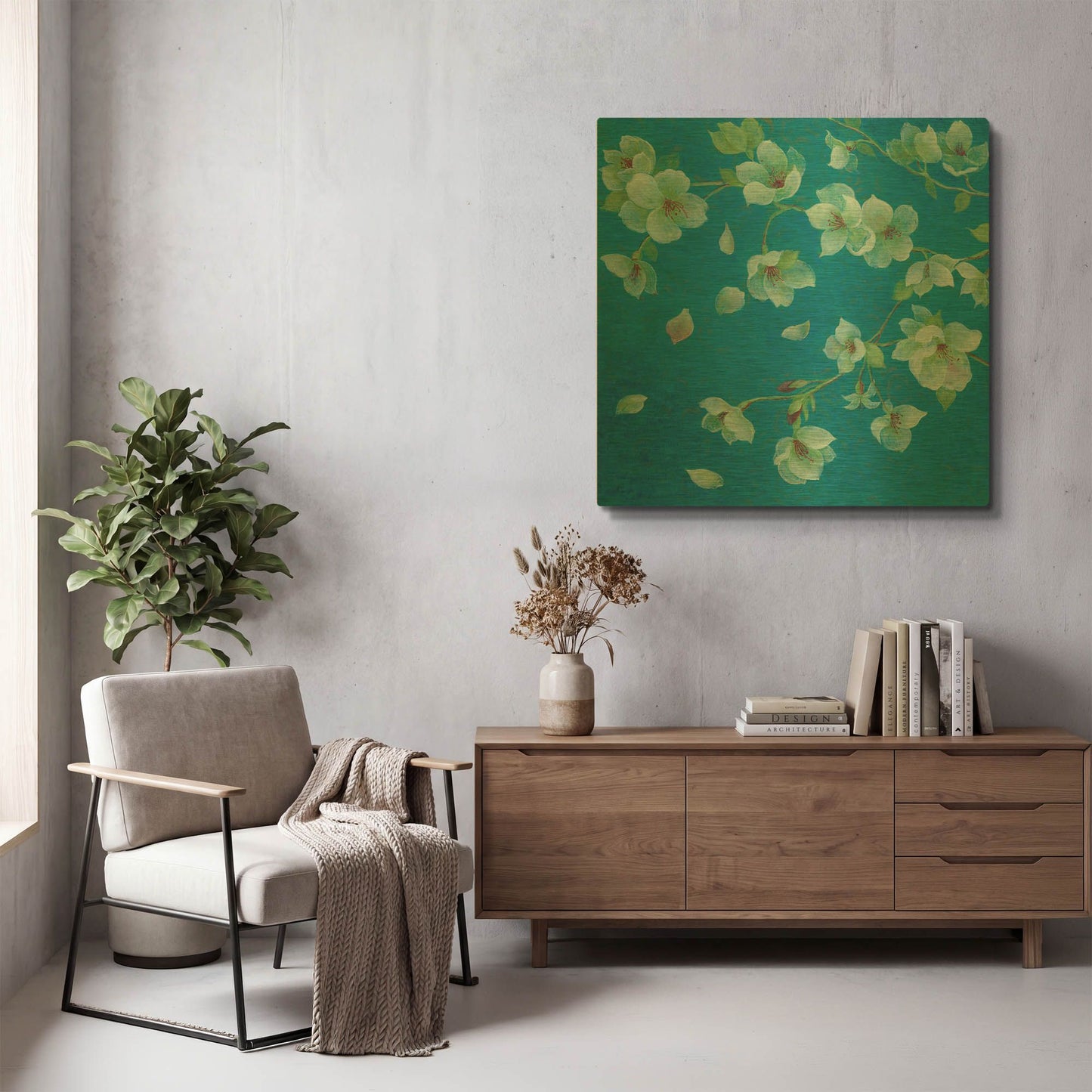 'Cherry Blossom 2' By JD Gold Metal Wall Art