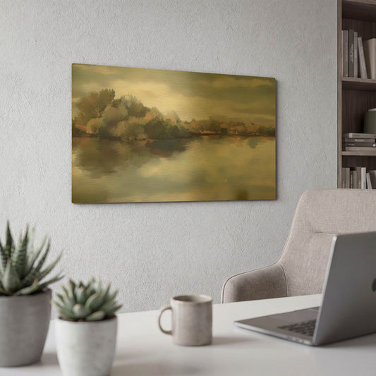 'River Fields' By JD Gold Metal Wall Art