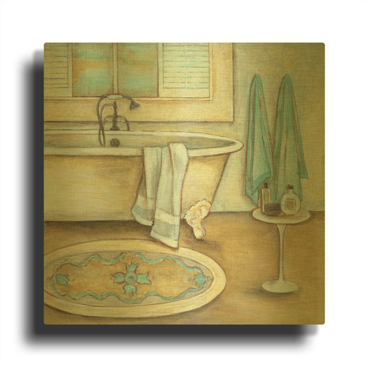 'Soft Bath II' By JD Gold Metal Wall Art