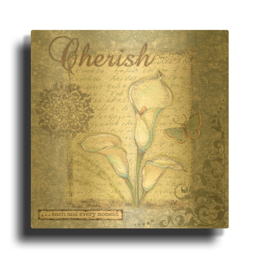 'Word 2 Cherish' By Viv Eisner Gold Metal Wall Art