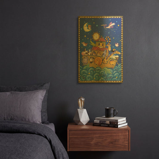 'Ark 5' By Viv Eisner Gold Metal Wall Art