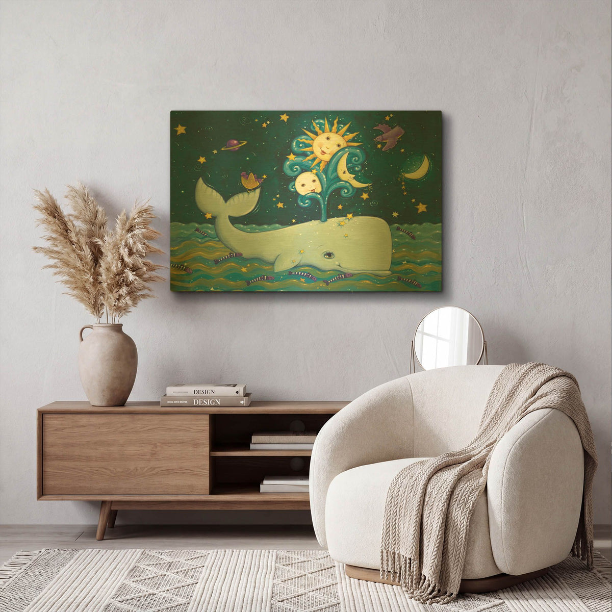 'Sunny Whale' By Viv Eisner Gold Metal Wall Art