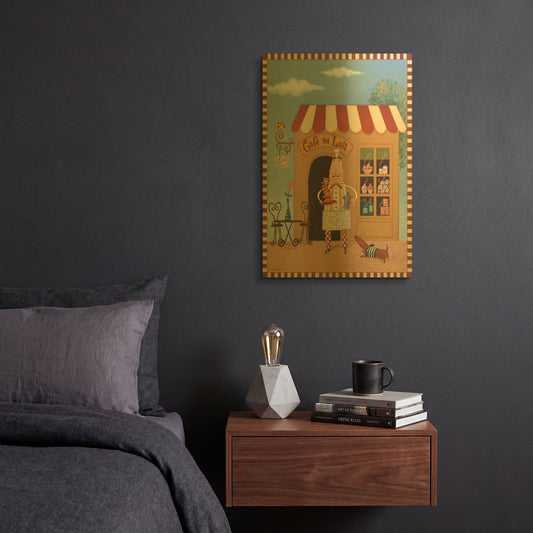'Chef 6 Cafe Au Lait' By Viv Eisner Gold Metal Wall Art