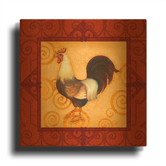 'Rooster 2' By Viv Eisner Gold Metal Wall Art