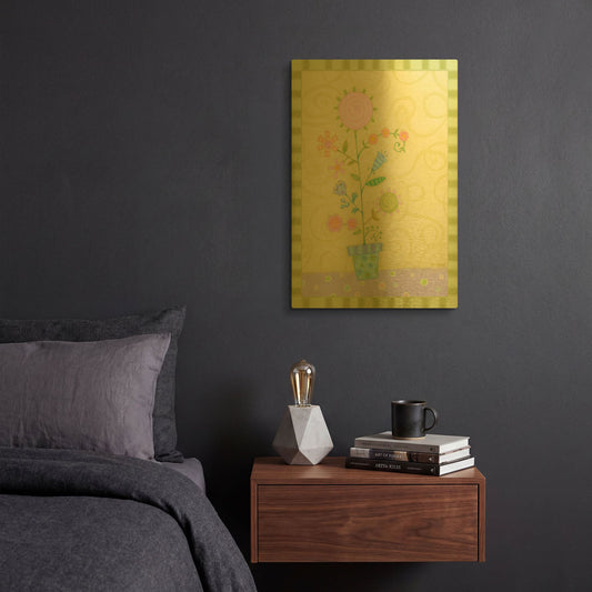 'Heart Flower' By Viv Eisner Gold Metal Wall Art