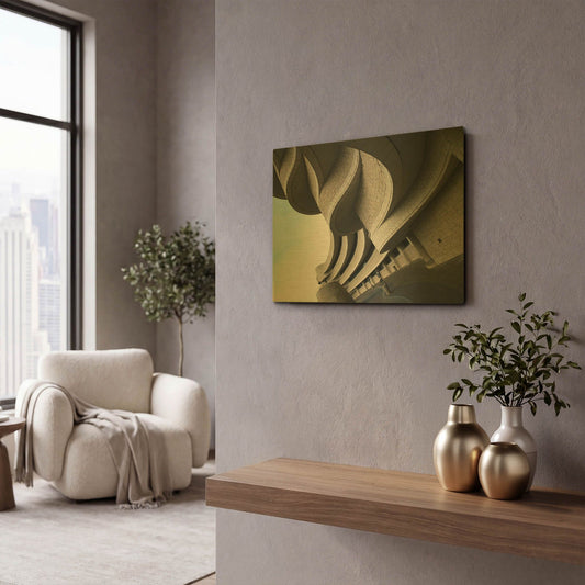 'Museum Of Civilization 1' By Clive Branson Gold Metal Wall Art