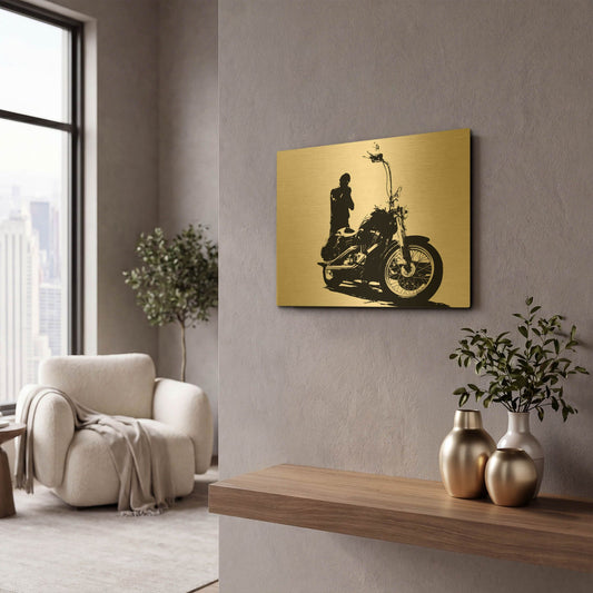 'Rider' By Clive Branson Gold Metal Wall Art